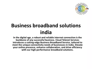 Business broadband solutions india