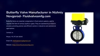 Butterfly Valve Manufacturer in Nizhniy Novgorod, Best Butterfly Valve Manufactu