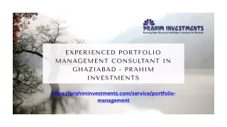 _Portfolio Management Consultant in Ghaziabad - Prahim Investments