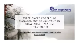 _Portfolio Management Consultant in Ghaziabad - Prahim Investments