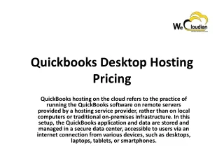 Quickbooks Desktop Hosting Pricing