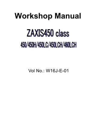 HITACHI ZAXIS 450H EXCAVATOR Service Repair Manual