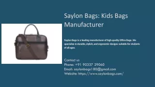 Kids Bags Manufacturer, Best Kids Bags Manufacturer