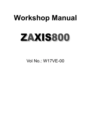 HITACHI ZAXIS 800 EXCAVATOR Service Repair Manual