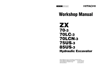 HITACHI ZAXIS ZX 70LC-3 EXCAVATOR Service Repair Manual