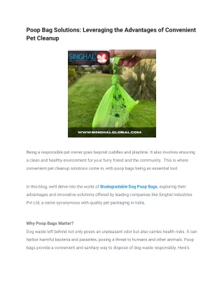 Poop Bag Solutions_ Leveraging the Advantages of Convenient Pet Cleanup (2)