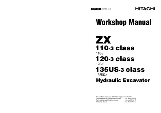 HITACHI ZAXIS ZX 110-3 EXCAVATOR Service Repair Manual