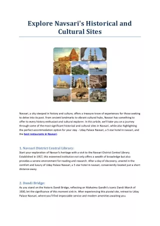 Explore Navsari Historical and Cultural Sites