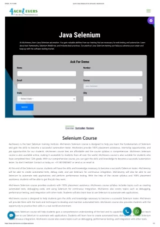 Top Java selenium Course- 4achievers