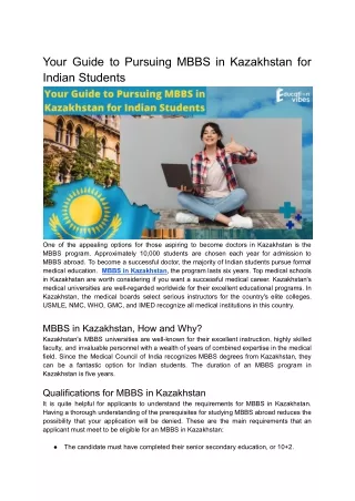 Your Guide to Pursuing MBBS in Kazakhstan for Indian Students