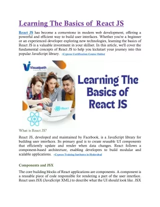 React Js Online Training - ReactJS Training