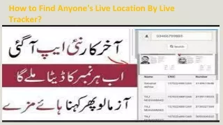 How to Find Anyone's Live Location By Live Tracker?