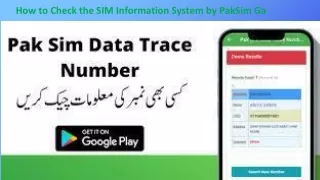 How to Check the SIM Information System by PakSim Ga