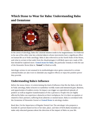 Which Stone to Wear for Rahu_ Understanding Rahu and Gemstone