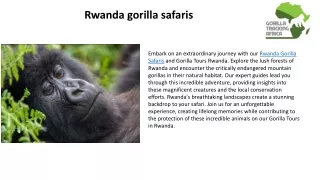 Rwanda gorilla safaris