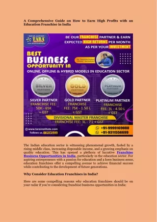 A Comprehensive Guide on How to Earn High Profits with an Education Franchise in India