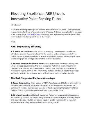 Pallet Racking Dubai