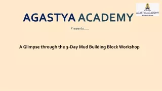 A Glimpse through the 3-Day Mud Building Block Workshop