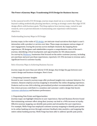 The Power of Journey Maps Transforming UI UX Design for Business Success