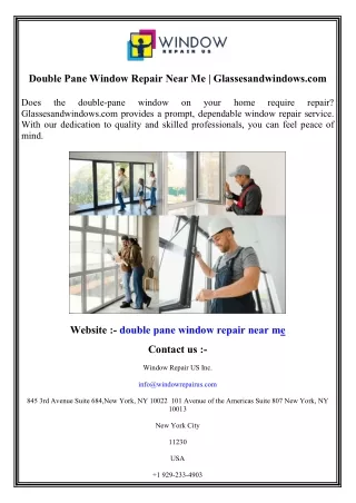 Double Pane Window Repair Near Me  Glassesandwindows.com