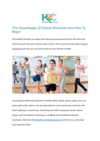 The Advantages Of Dance Workouts And How To Begin