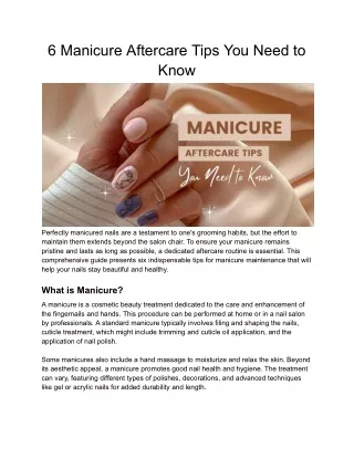 6 Manicure Aftercare Tips You Need to Know