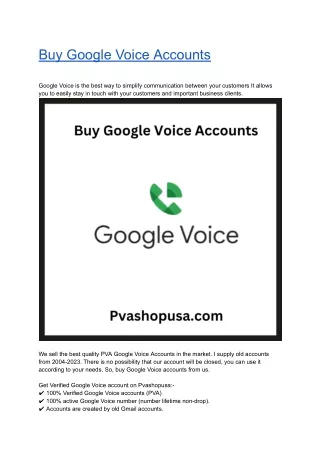 Buy Google Voice Accounts