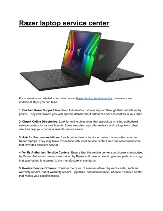 Razer laptop service center