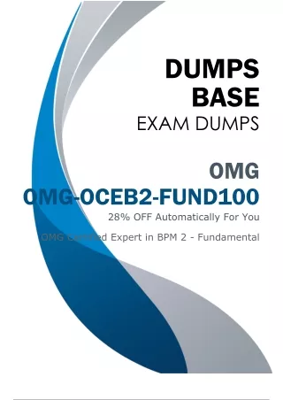 New OMG-OCEB2-FUND100 Exam Dumps (V8.02) - Check Free Exam Demo Online