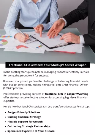Fractional CFO Services: Your Startup's Secret Weapon