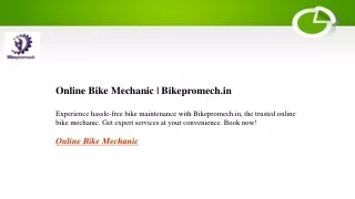 Online Bike Mechanic  Bikepromech.in