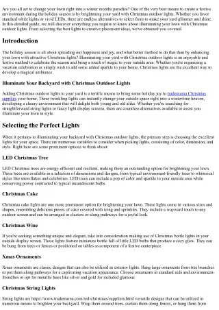 Brighten Your Backyard with Christmas Outdoor Lights