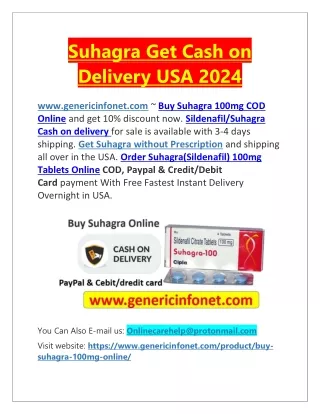 Suhagra Get Cash on Delivery USA 2024