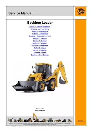 JCB 3C BACKHOE LOADER Service Repair Manual SN（960001 to 989999）