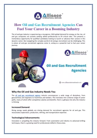 How Oil and Gas Recruitment Agencies Can Fuel Your Career in a Booming Industry