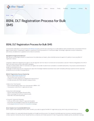 BSNL DLT Registration Process for Bulk SMS - ShreeTripada