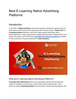 Best E-Learning Native Advertising Platforms