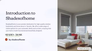 Automatic Blinds in Toronto by Shadesofhome