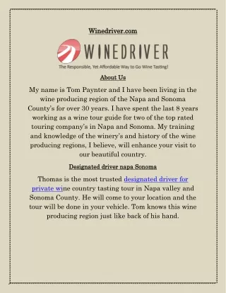 Designated driver in napa