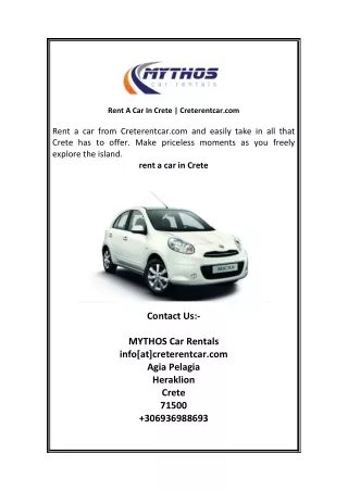 Rent A Car In Crete Creterentcar com