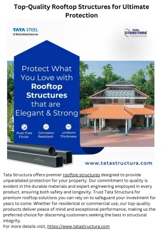 Top-Quality Rooftop Structures for Ultimate Protection