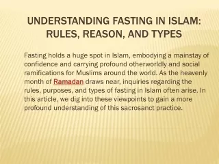 Understanding Fasting in Islam Rules, Reason, and Types