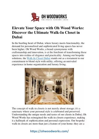 Luxurious Walk-In Closets in Dubai