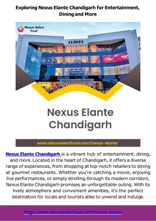 A Comparative Study of Nexus Elante Chandigarh and Nexus Vijaya Mall