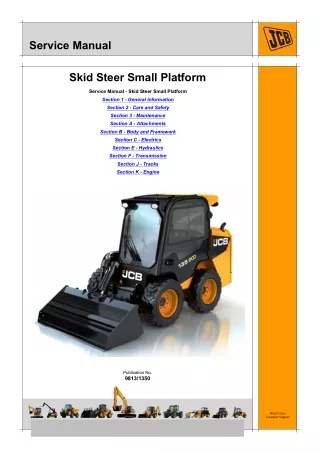 JCB 135 SKID STEER LOADER (ROBOT) Service Repair Manual