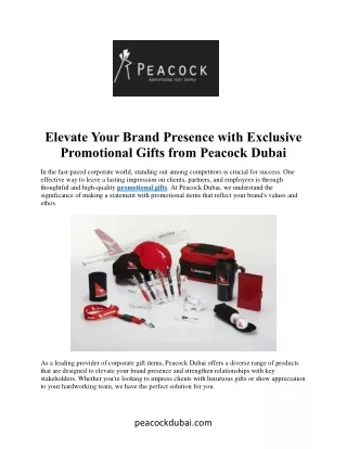 Elevate Your Brand with Thoughtful Promotional Gifts from PeacockDubai