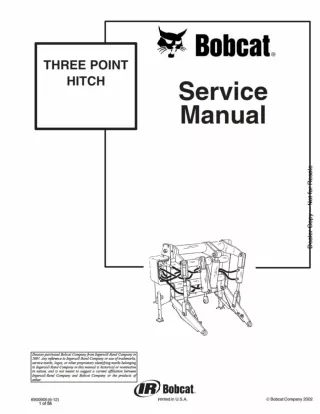 Bobcat Three Point Hitch Service Repair Manual