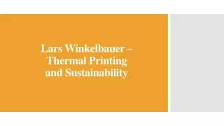Lars Winkelbauer - Thermal Printing and Sustainability