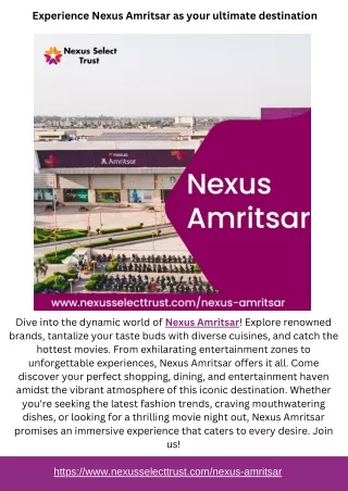 Discovering Nexus Amritsar's Fusion of Tradition and Modernity