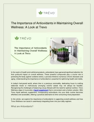 The Importance of Antioxidants in Maintaining Overall Wellness_ A Look at Trevo